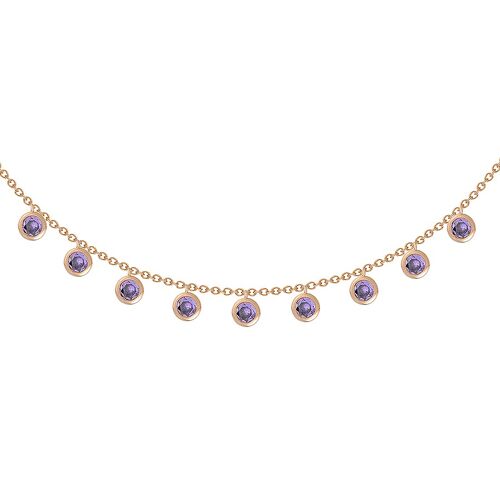 Collier ras du cou MADEMOISELLE en plaqué or 3 microns et Zircon Violet