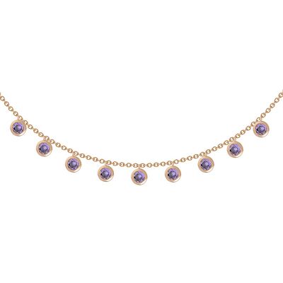 MADEMOISELLE choker necklace in 3 micron gold plated and Purple Zircon