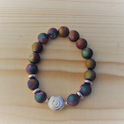 Gemstone bracelet made from Druze agate