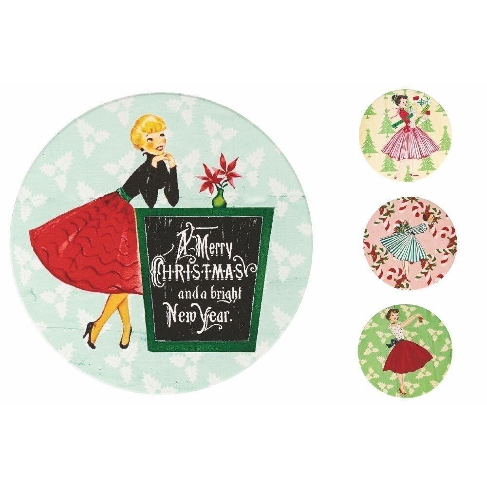 Runder Untersetzer Miss Xmas 4 sort. Vitrine