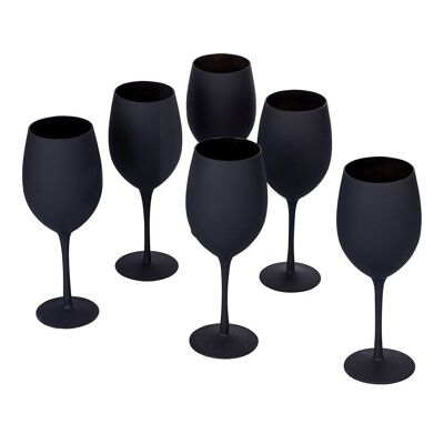 Set of 6 Naima black glasses