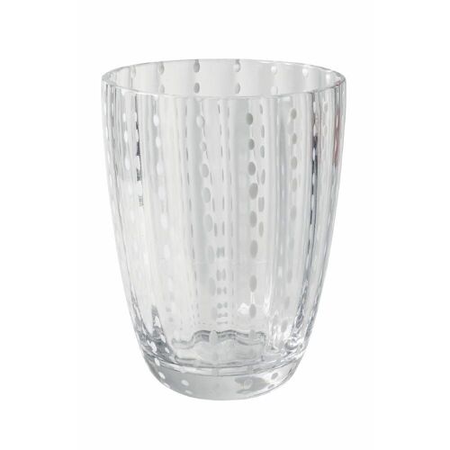 Bicchiere acqua Kalahari trasparente/pois bianchi