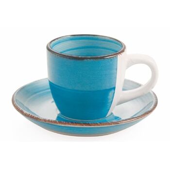 Tasse à café avec soucoupe Biata turquoise