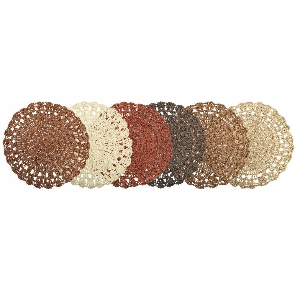 Set de Table Rond Crochet Chocolat 6ass.
