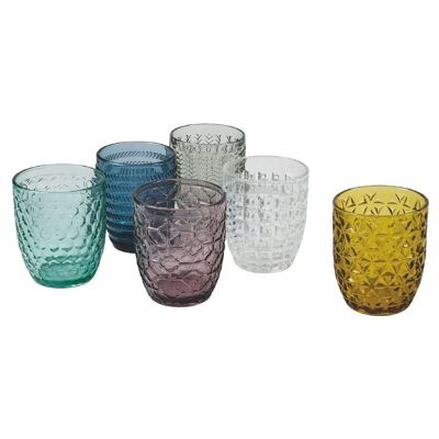 Set of 6 water glasses Geometrie ass.