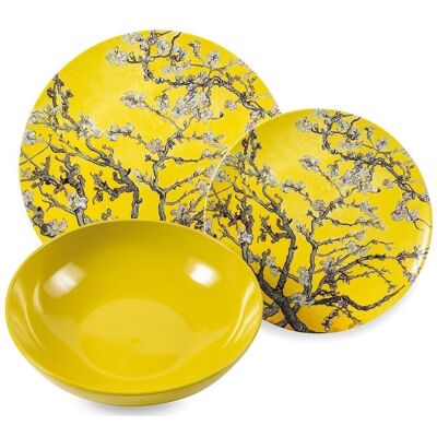 18-piece Japanese yellow table service