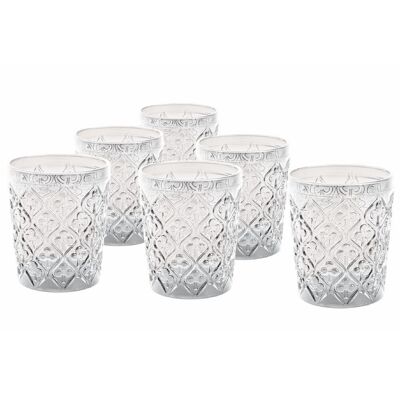 Set of 6 transparent marrakech water glasses