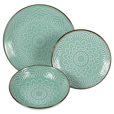 18-piece Baku turquoise table service