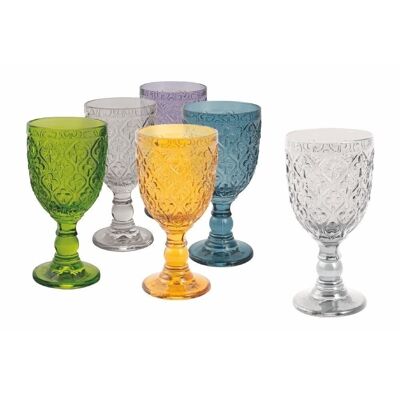 Set of 6 multicolor Marrakech goblets