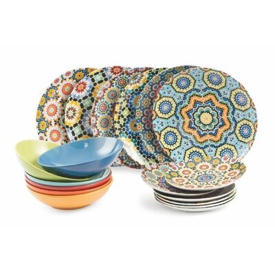 Servicio de mesa 18 piezas Marrakech 6 colores