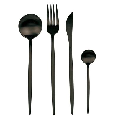 Set 24 Preciosa black cutlery