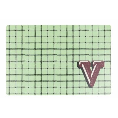 Monogram letter V placemat