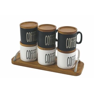 Set de 6 tazas de café con soporte Urban Kitchen