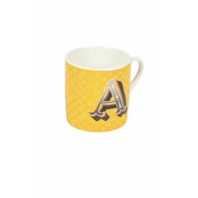 Monogram letter A coffee cup