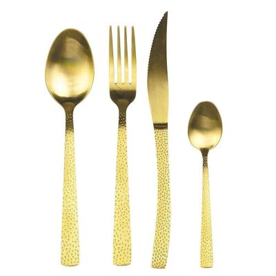 Set of 24 Stone gold cutlery