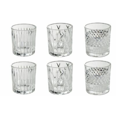 Set of 6 Vintage transparent water glasses