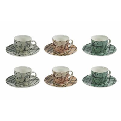 Set of 6 Etoile coffee cups with saucer
