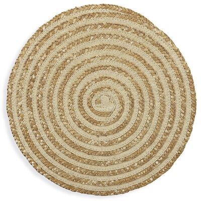 Spiral cream round placemat