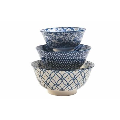 Set of 3 blue Confusion bowls