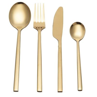 Set 24 cutlery Stylo shiny gold