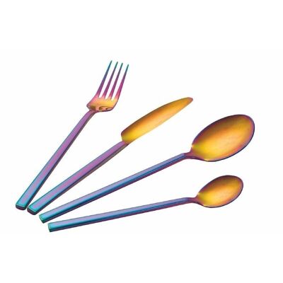 Set of 24 Stylo rainbow cutlery