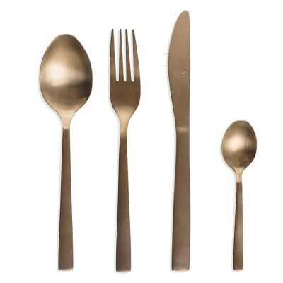 24 Modern cutlery set rose gold
