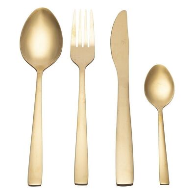 Set of 24 Modern shiny gold cutlery