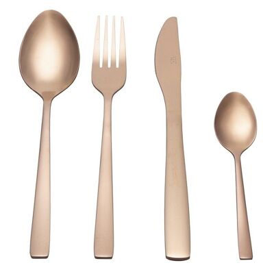 24 Modern cutlery set in shiny rose gold