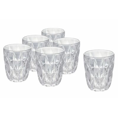 Set of 6 transparent Reinassance water glasses