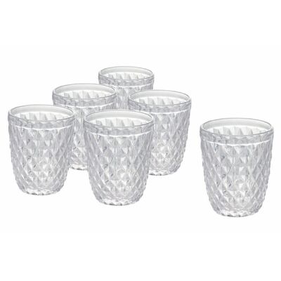 Set mit 6 klaren Diamond Wassergläsern