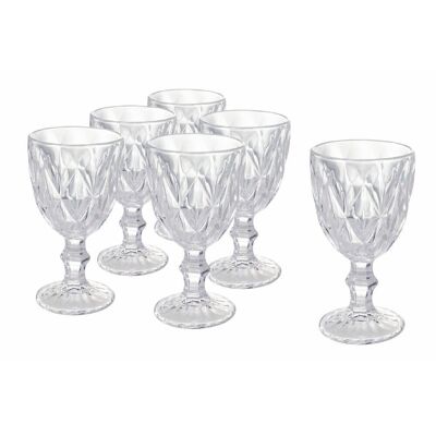 Set of 6 Renaissance goblets transparent