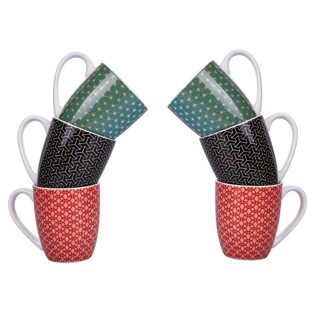 Set mit 6 geometrischen Kaffeetassen