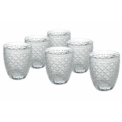 Set of 6 Castle transparent water glasses