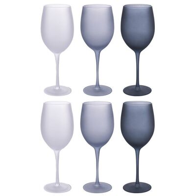 Set of 6 frosted Blue Dream glasses