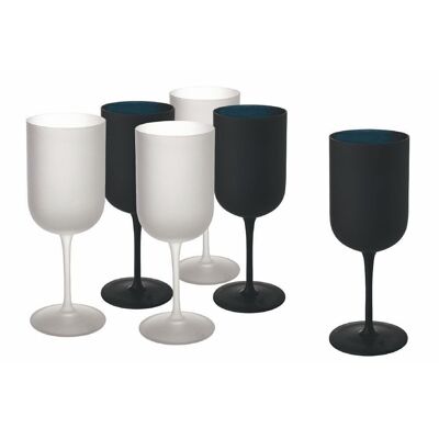Set of 6 black Masai frosted goblets