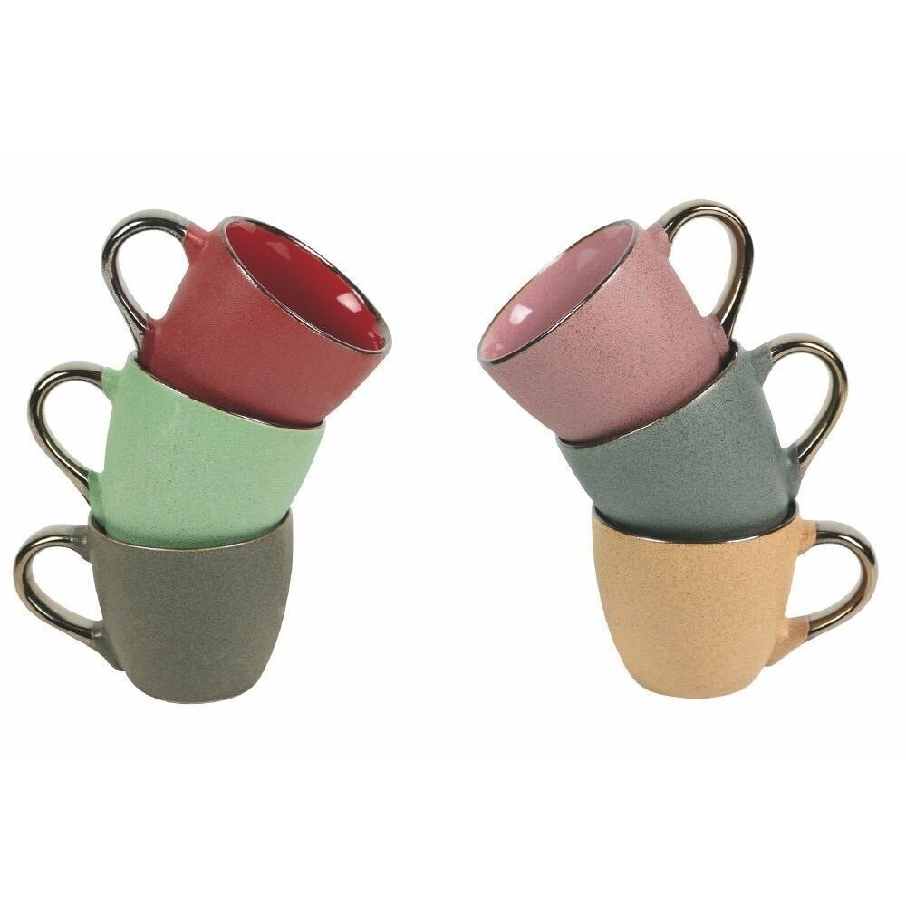 Set mit 6 glasierten Kaffeetassen