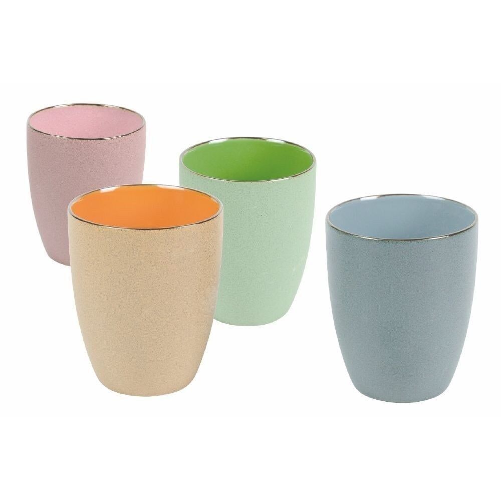 Set mit 4 Tassen ohne Henkel Glasiert