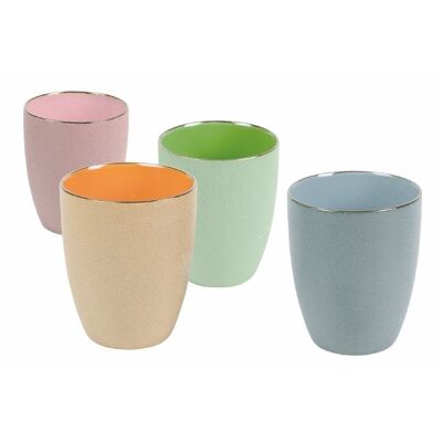 Set of 4 cups without handle Glazed