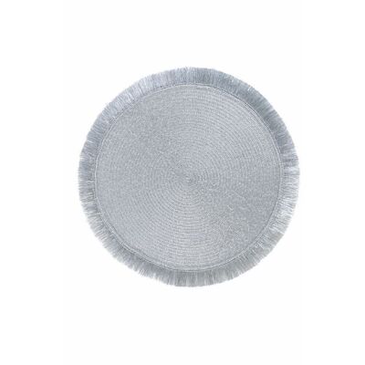 Silver placemat with fringes