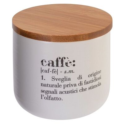 Barattolo caffè/coffee 500 ml in porcellana, coperchio in bambù, Victionary