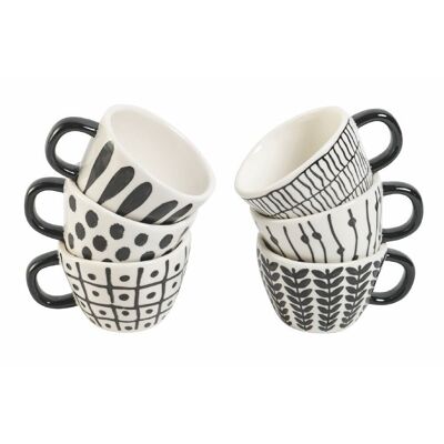 Set of 6 black Masai coffee cups