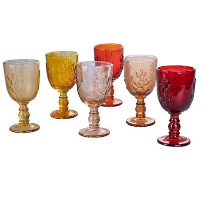 Set of 6 Coral Sunset glasses