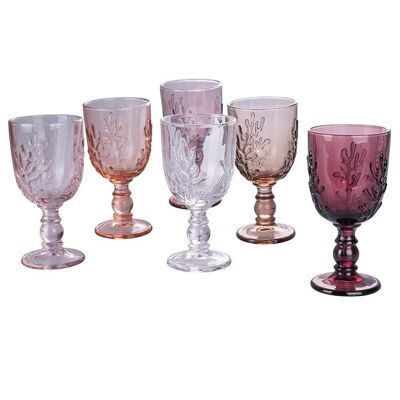 Set of 6 Coral Provence glasses