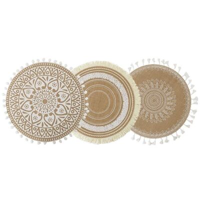 Round white Jute placemat