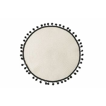 Set de table rond blanc / noir Pon Pon