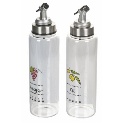 2-piece oil and vinegar set in borosilicate glass