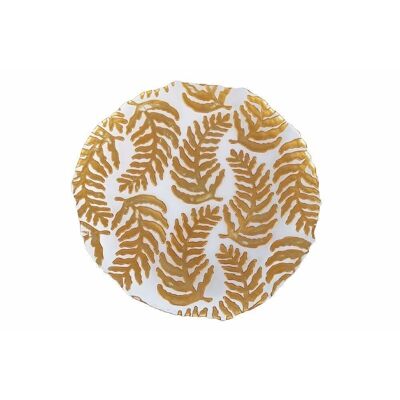 Xmas serving plate with golden leaves