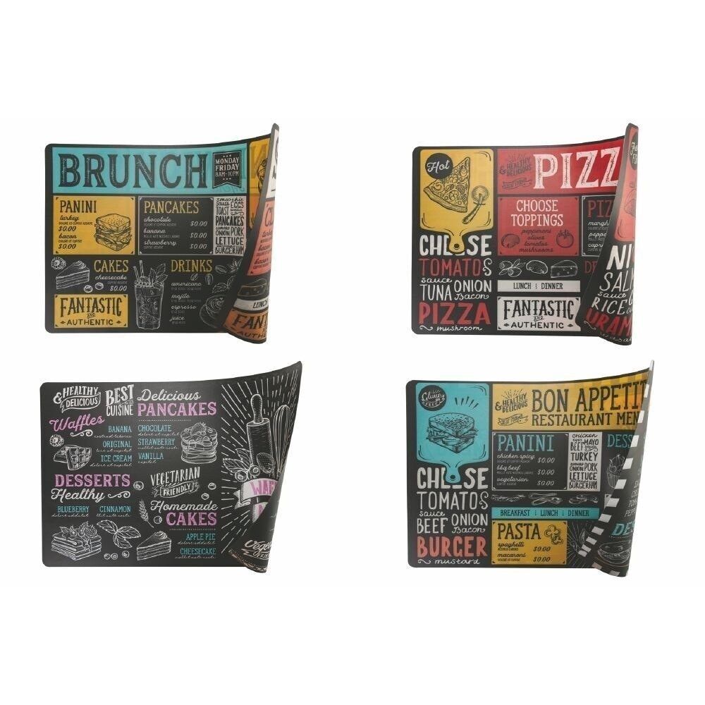 Vintage Menü Tischset 4sort.