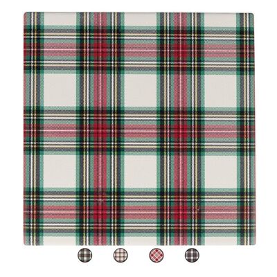 Tartan square trivet 4 ass.