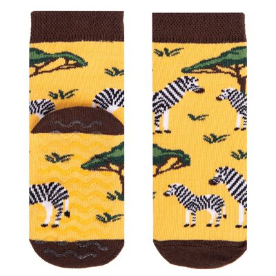 Non Slip Zebra Socks for Kids